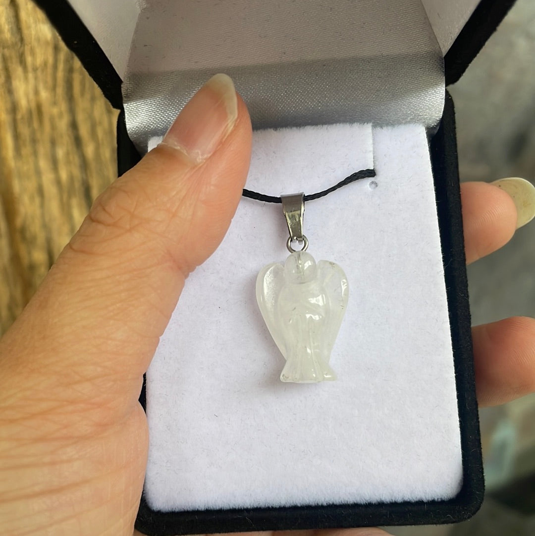 Clear quartz angel pendant - Rivendell Shop