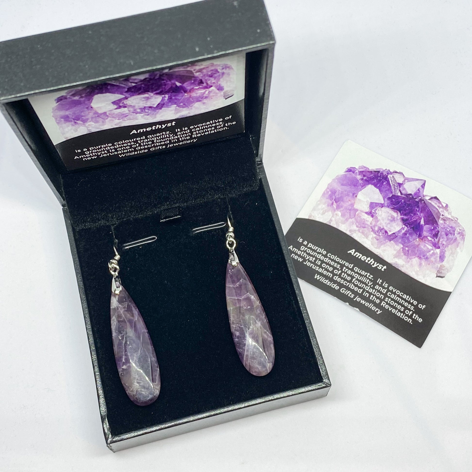 Amethyst Long Drop Earrings - Rivendell Shop