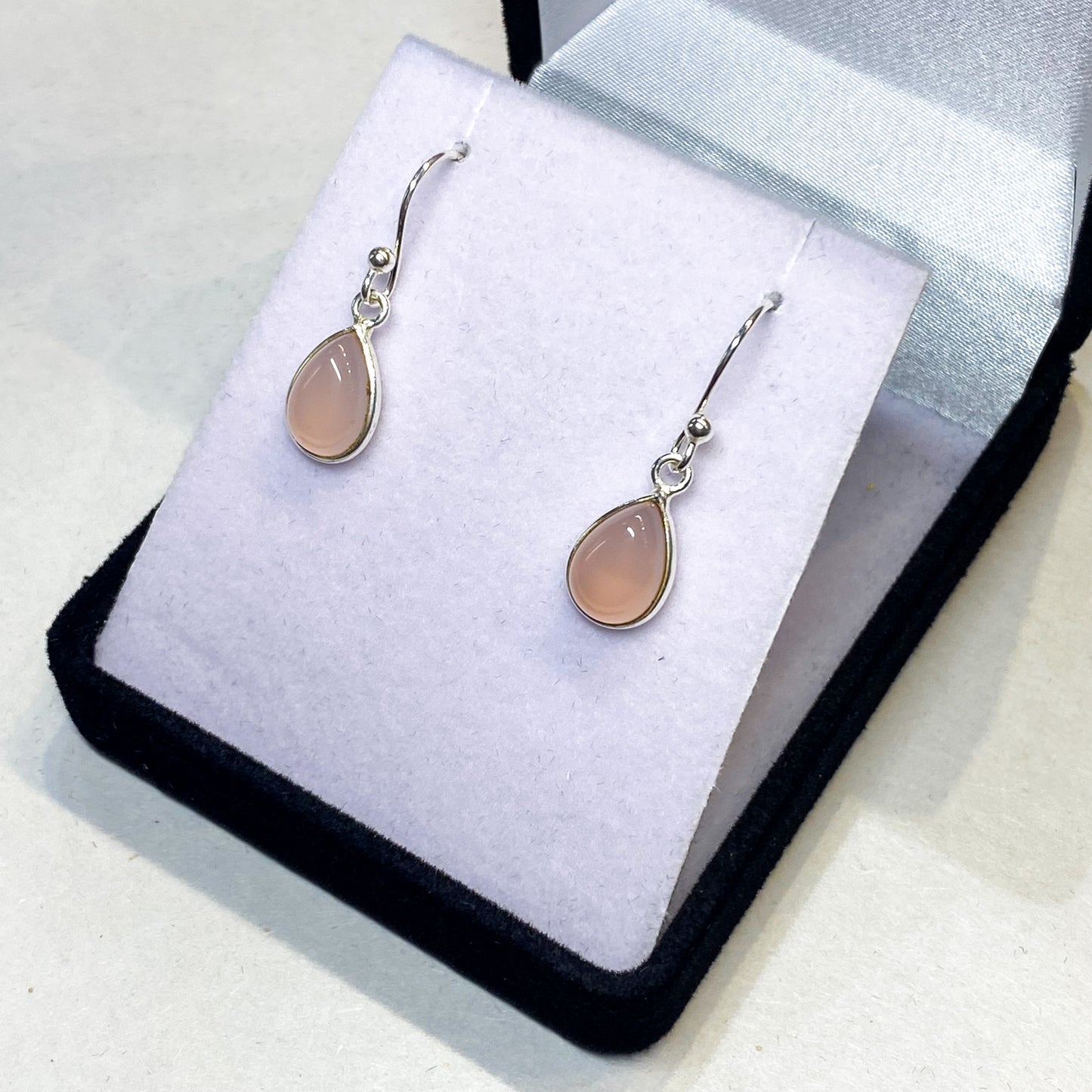 Rose Quartz Earrings - Teardrop - Rivendell Shop