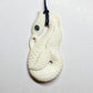 Handcarved Intricate Bone Carving Pendant w Paua Eye - Manaia - Rivendell Shop