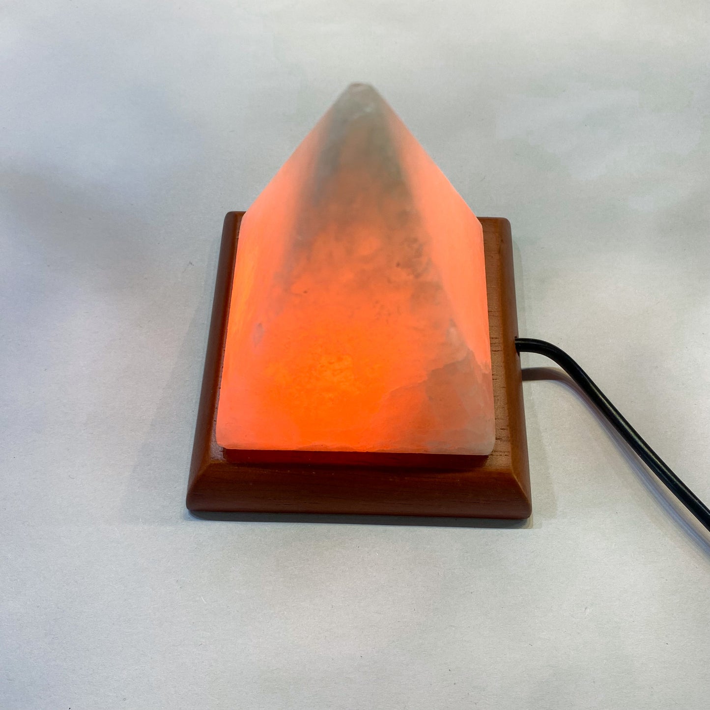 White Himalayan Salt Pyramid Lamp - Orange - Rivendell Shop