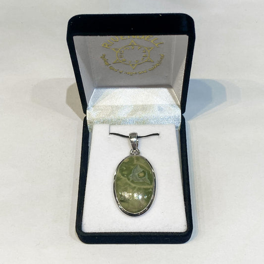 Rainforest Jasper Sterling Silver Pendant - Rivendell Shop