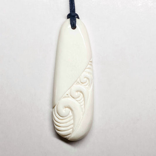 Handcarved Bone Carving Pendant - Patu - Rivendell Shop