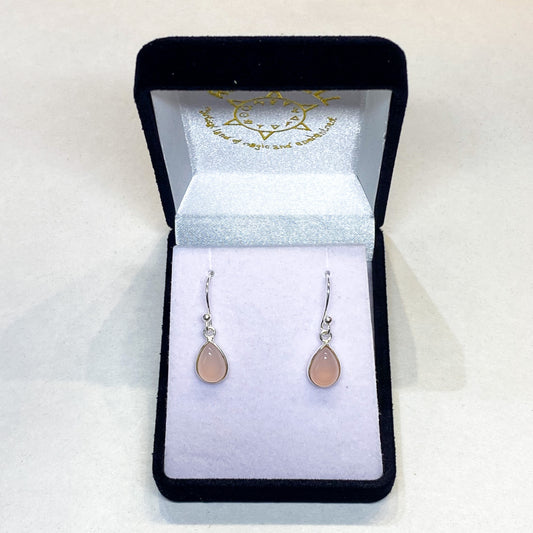 Rose Quartz Earrings - Teardrop - Rivendell Shop