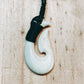 Handcarved Bone Fish Hook Pendant - Hei Matau - Rivendell Shop
