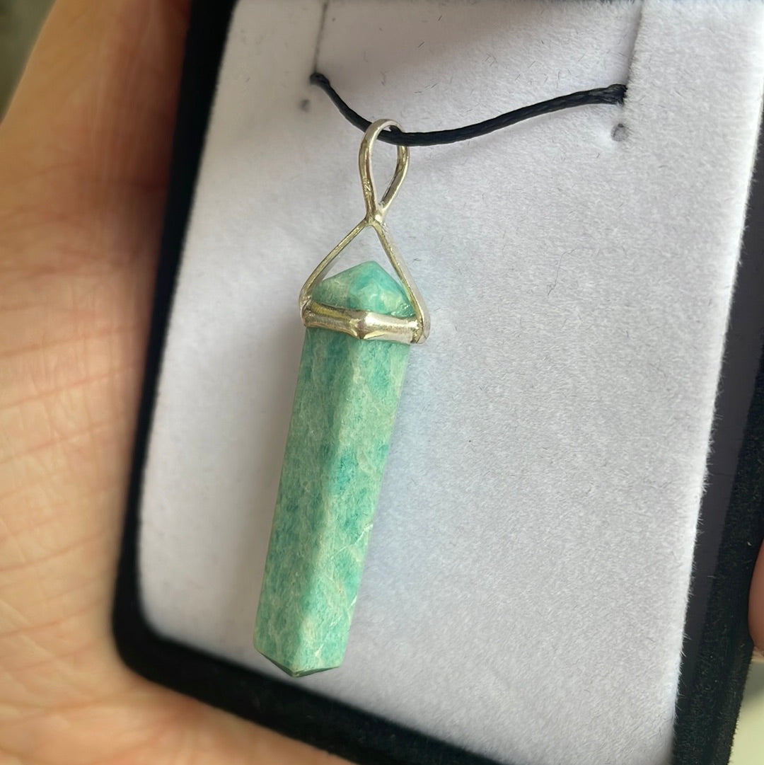 Amazonite silver point pendant - Rivendell Shop