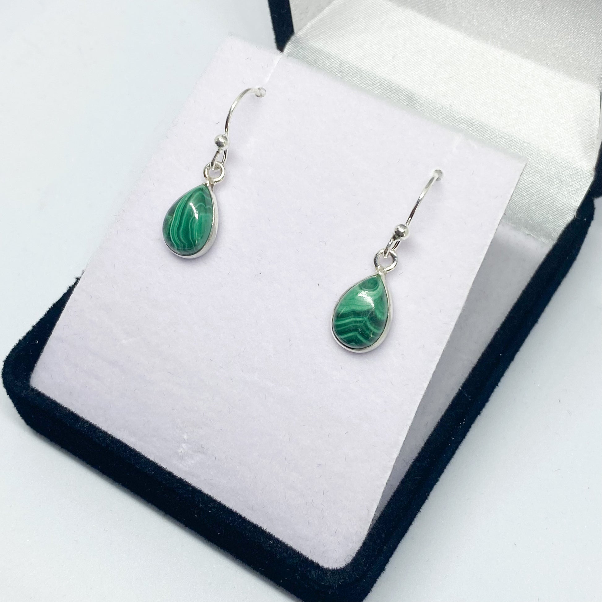 Malachite Drop Earrings - Teardrop - Rivendell Shop