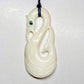 Handcarved Bone Carving Pendant w Paua Eye - Manaia - Rivendell Shop