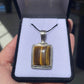 Tiger’s eye sterling silver square pendant - Rivendell Shop