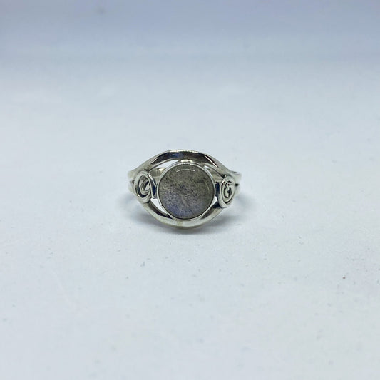 Labradorite 925 Sterling Silver Ring w Spiral - Rivendell Shop