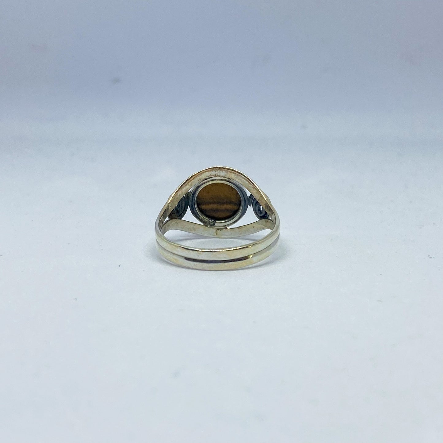 Tiger's Eye 925 Sterling Silver Ring w Spiral - Rivendell Shop