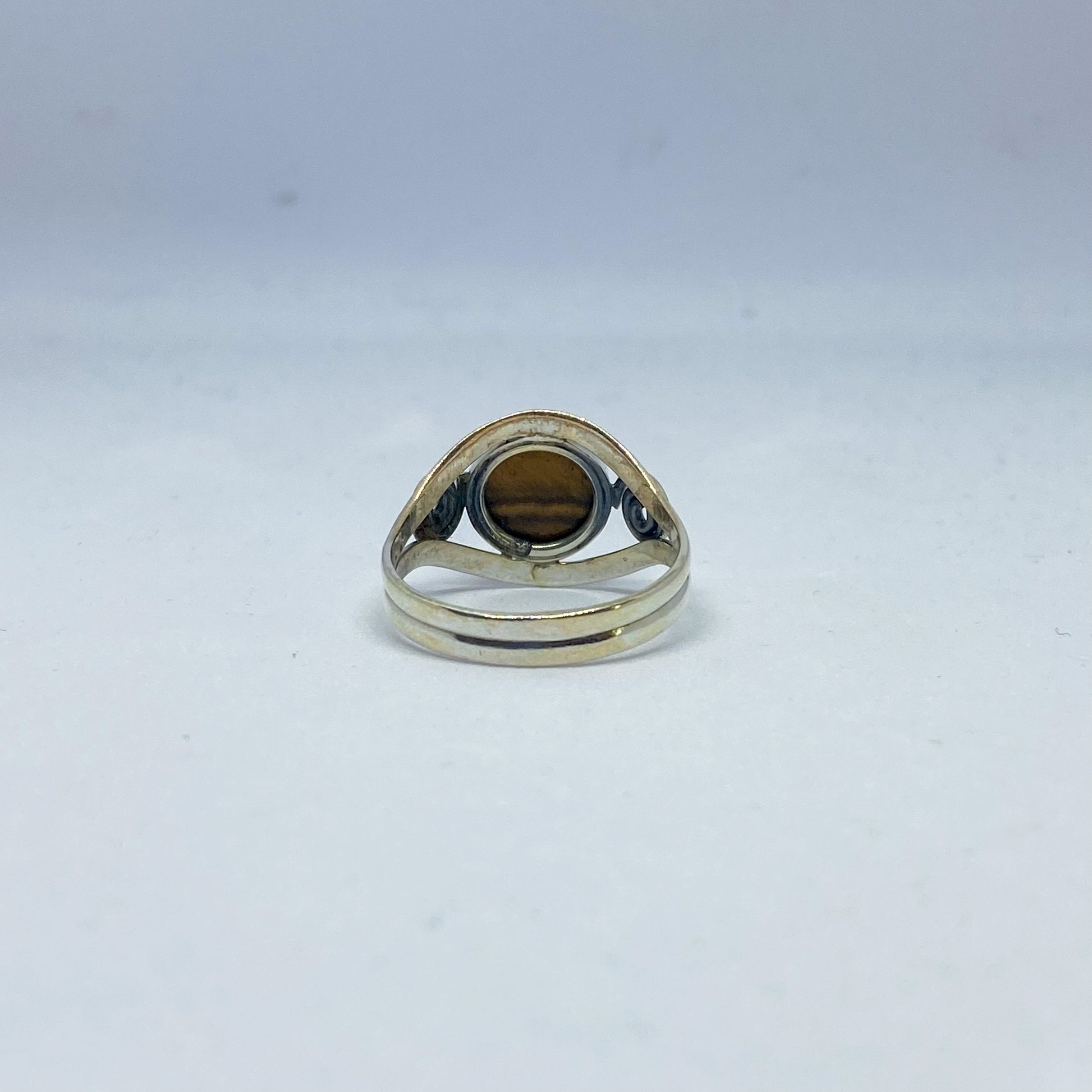 Tiger's Eye 925 Sterling Silver Ring w Spiral - Rivendell Shop
