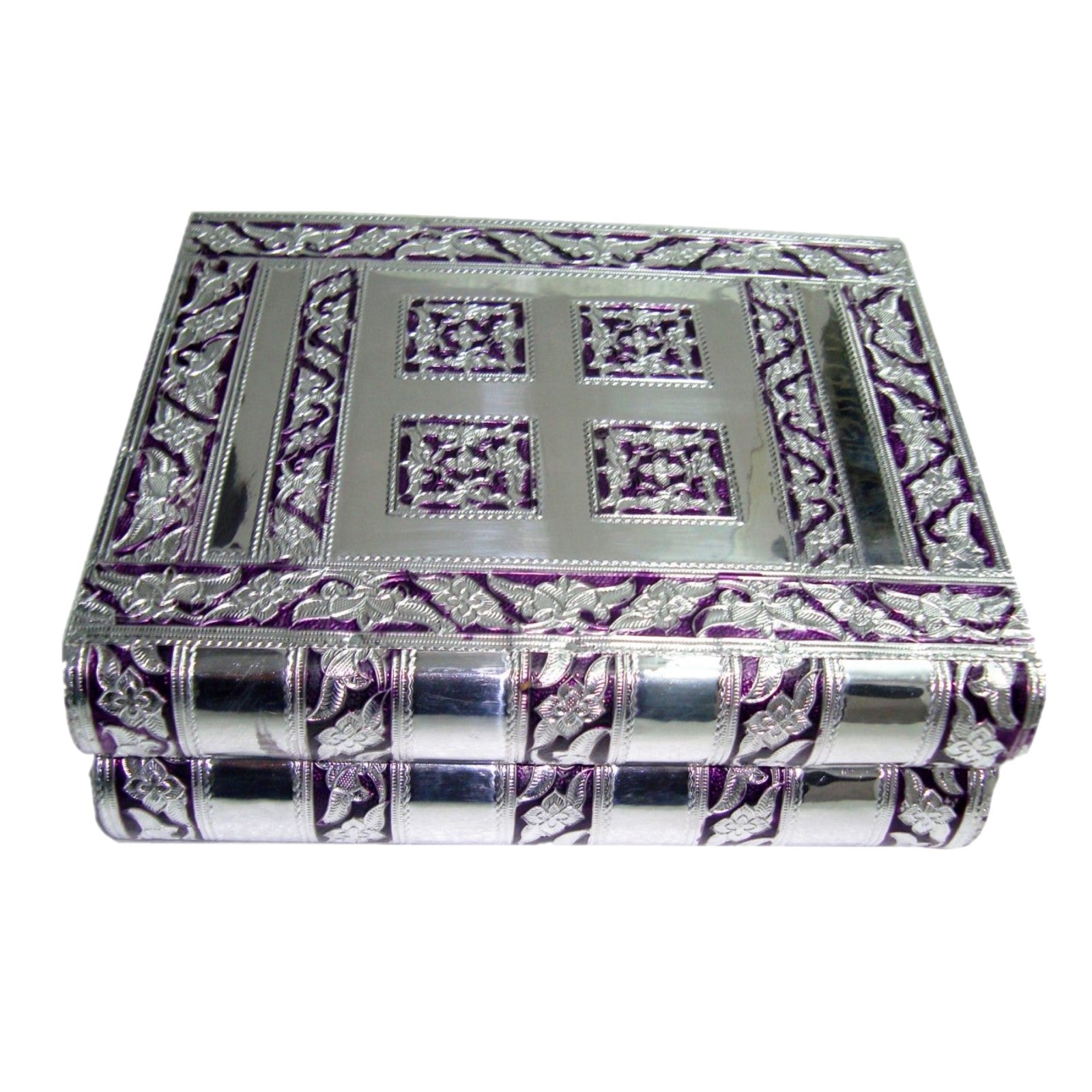 Purple and Silver Jewellery Box - Rivendell Shop